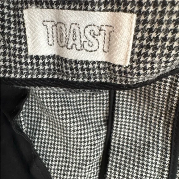 TOAST Plaid Wool Pleat Front Houndstooth Trousers UK Size 16 US Size 12 XL - Picture 6 of 14